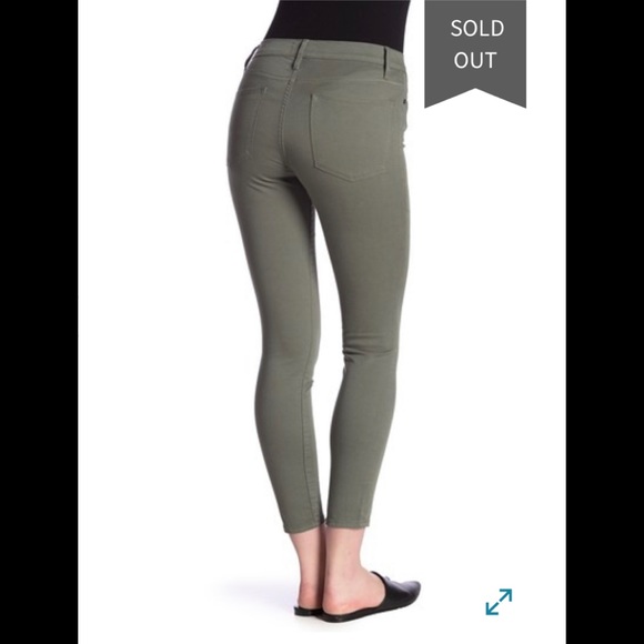 FRAME LE HIGH skinny 25 platoon green jeans - Picture 3 of 7